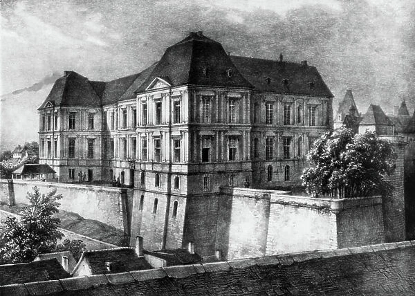 Blois castle (France) : wing of Gaston d'Orleans built by Francois Mansart in 1635-1638, engraving