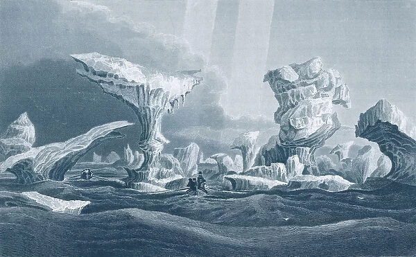 Boats in a Swell Amongst Ice, August 24, 1826, from Narrative of a Second Expedition