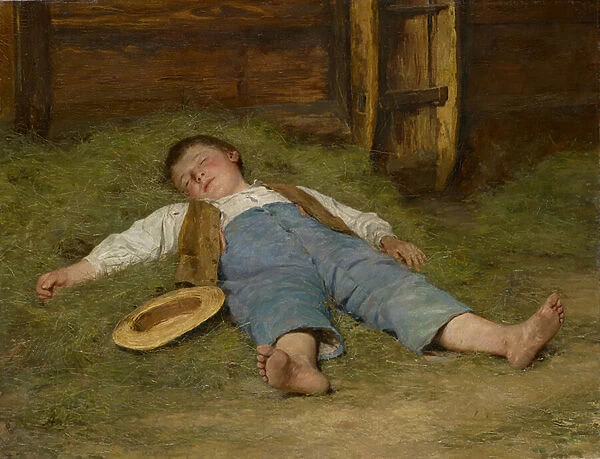 Boy Asleep in the Hay, 1891-97 (oil on canvas)