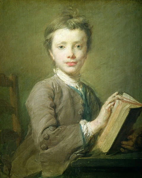 A Boy with a Book, c. 1740 (pastel on paper)