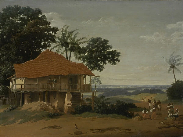 Brazilian Landscape with a Workers House, c. 1655 (oil on wood)