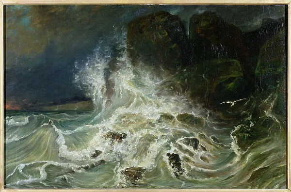 Breakers off Granville Point in the Channel, 1853 (oil on canvas)