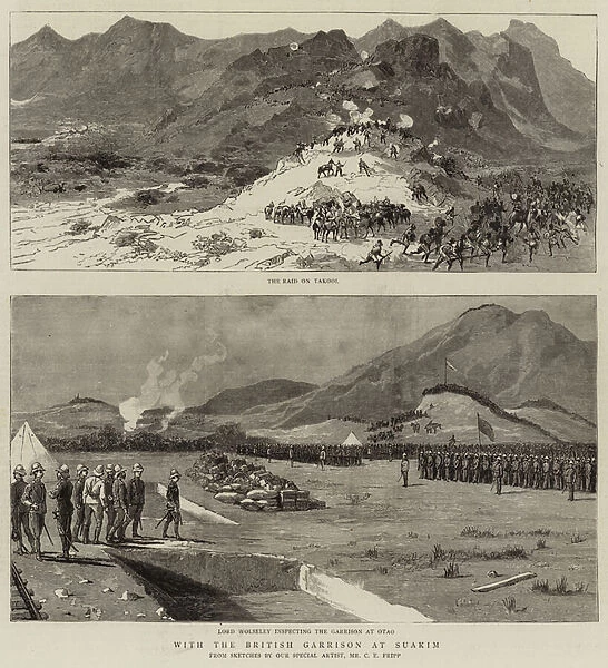 With the British Garrison at Suakim (engraving)