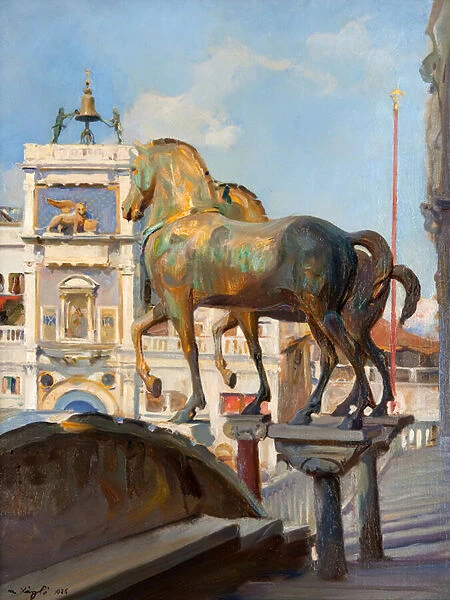 The Bronze Horses of St Marks, 1926 (oil on canvas)