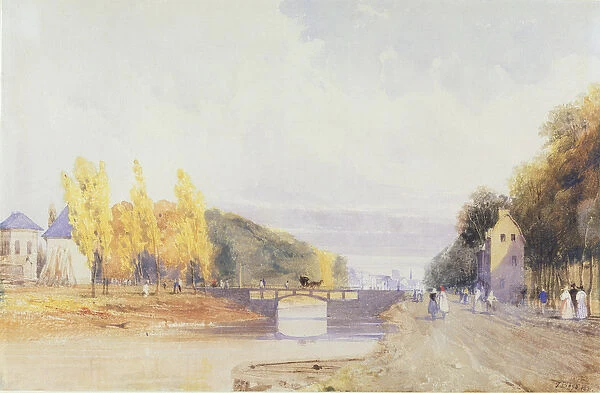 Brussels from the Paris Road, 1831 (w  /  c over pencil with bodycolour on paper)