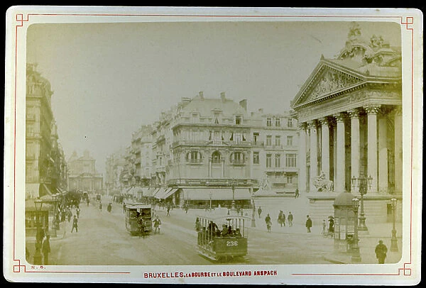 Brussels: The Stock Exchange and Boulevard Anspach, 1885 - Alfred Gerson