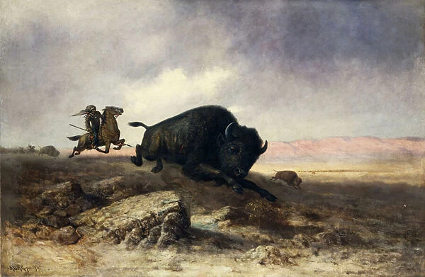 Buffalo Hunt, 1915 (oil on canvas)