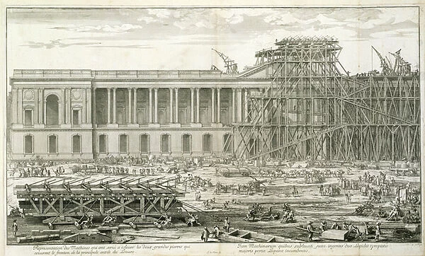 Building of the Main Entrance of the Louvre, Paris (engraving)