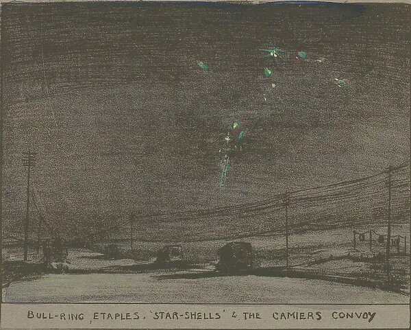 Bull-Ring, Etaples, Star-Shells & The Camiers Convoy (litho)