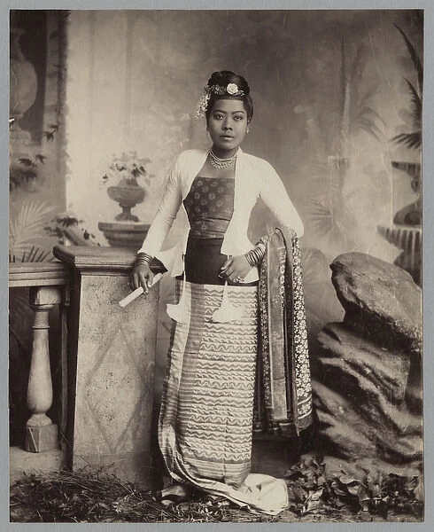 Burmese lady (albumen print) (b  /  w photo)