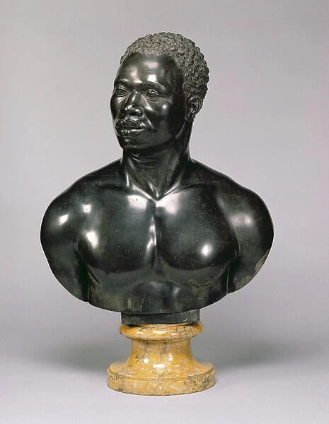 Bust of a man (black limestone & yellow marble) (see also 281573)