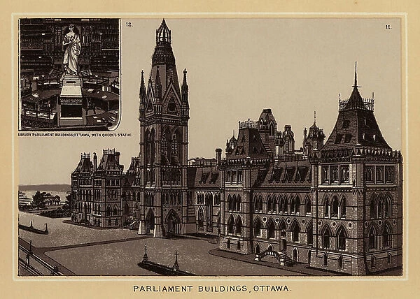 Canada: Parliament Buildings, Ottawa (litho)