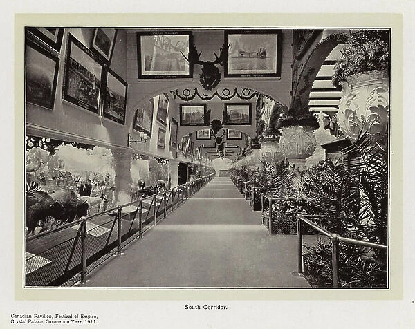 Canadian Pavilion, 1911: South Corridor (b / w photo)