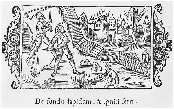 Capture of a town by fire, illustration from Historia de Gentibus