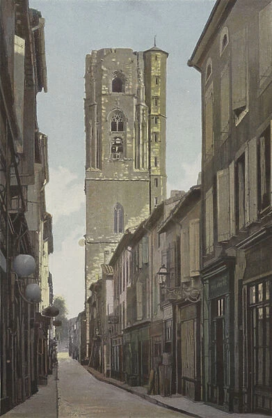Carcassonne Ville Basse, Eglise Saint-Vincent, Clocher (colour photo)