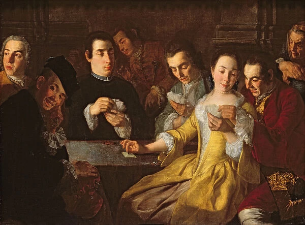The Card Party (oil on canvas)