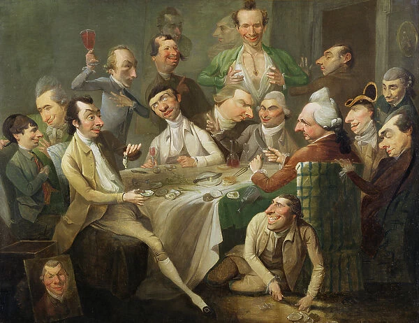 A Caricature Group, c. 1776 (oil on canvas)