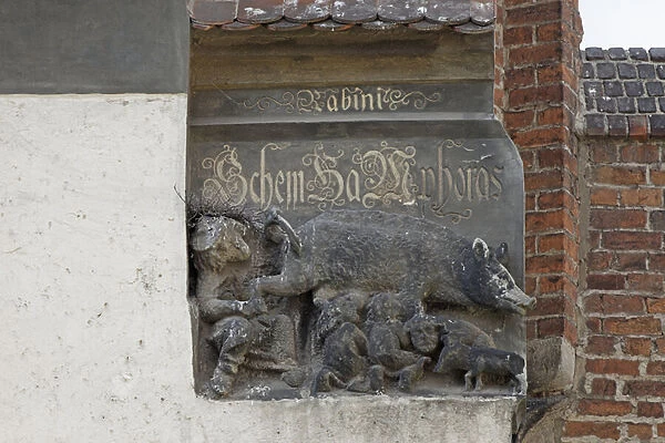 Carving depicting the Judensau, c. 1440 (stone)
