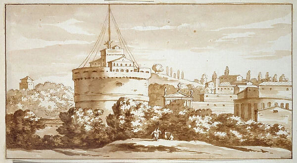 Castello St Angelo, 1688 (pen & brown ink with black chalk)