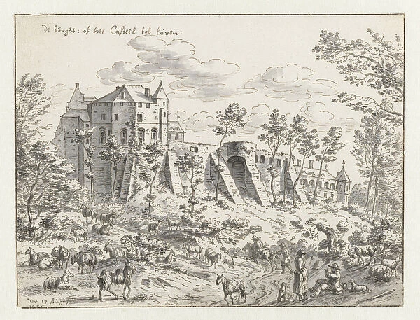 Castle of Leuven, 1675 (pen and ink on paper)