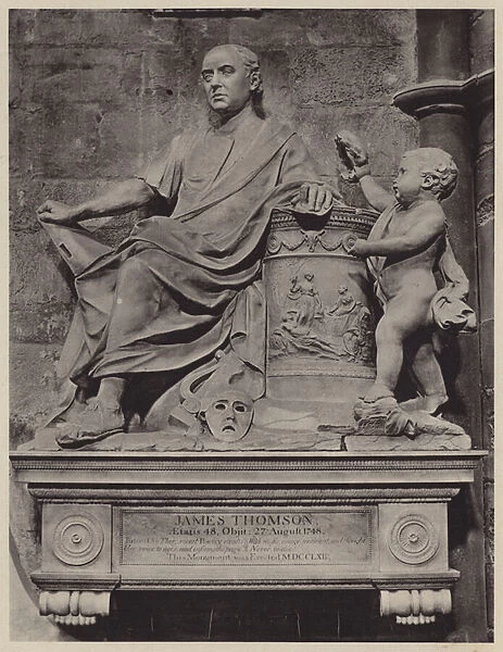 Cenotaph to James Thomson, d 1748, M H Spang, Sculptor, Designed by Robert Adam, 1762 (b  /  w photo)