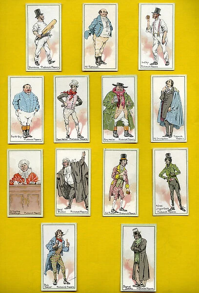 Characters from Pickwick Papers, by Charles Dickens, 1923 (colour litho)