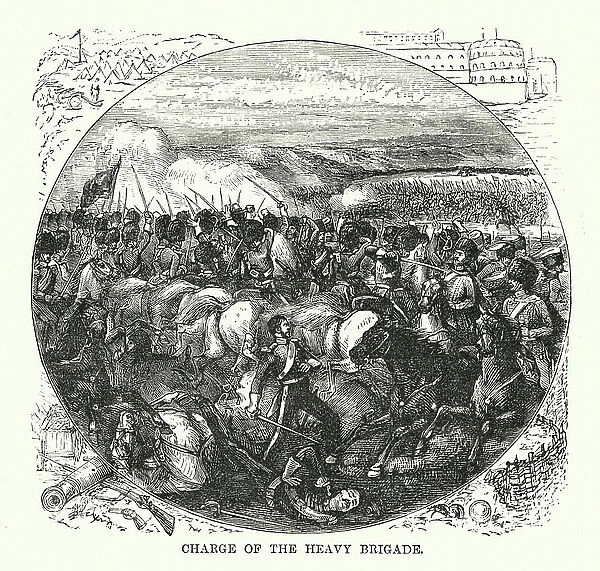 Charge of the heavy brigade (engraving)