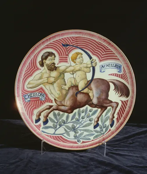 Charger depicting Cheiron and Achilleus (ceramic) Our beautiful 