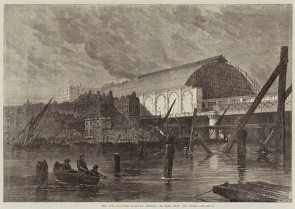 The Charing-Cross Railway Station, as seen from the River (engraving)