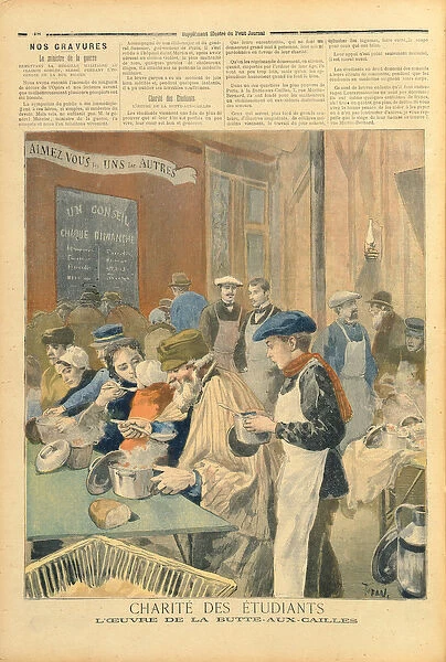 The Charity of the Students: The Soup Kitchen at Butte-aux-Cailles, from Le Petit Journal