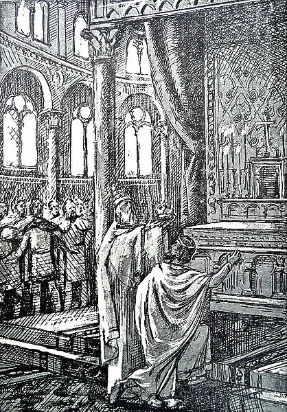 Charles the Great crowned by the Pope (engraving)