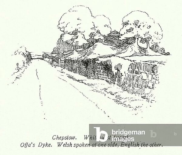 Chepstow, Whitehurst, near, Offa's Dyke (litho)