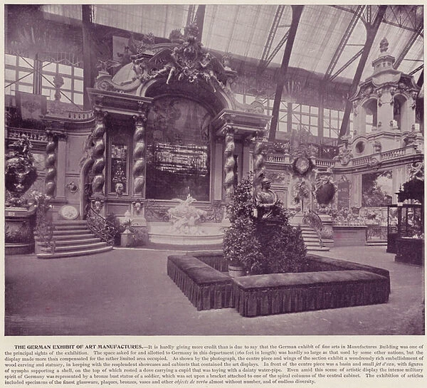 Chicago Worlds Fair, 1893: The German Exhibit of Art Manufactures (b  /  w photo)