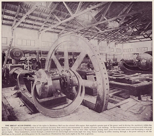 Chicago Worlds Fair, 1893: The Great Allis Engine (b  /  w photo)