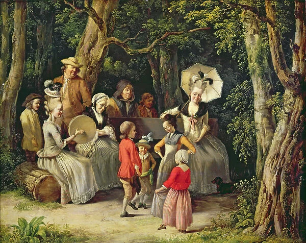 Children Dancing (oil on panel)