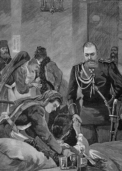 Cholera in Russia in 1892: Alexander III, Emperor of Russia and his wife Maria Feodorovna