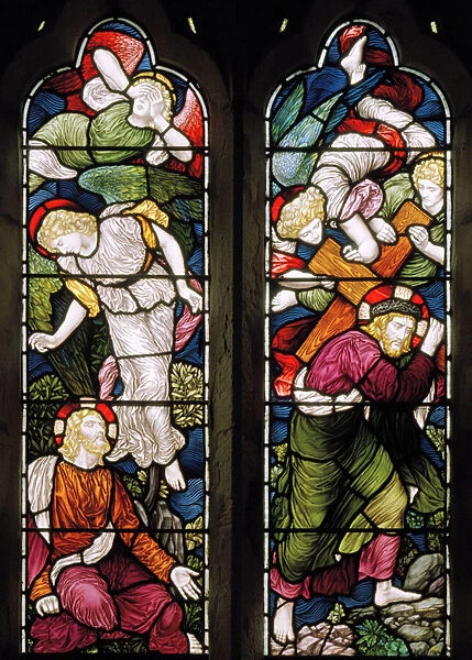 Christ Attended By Angels, 1886 (stained glass)