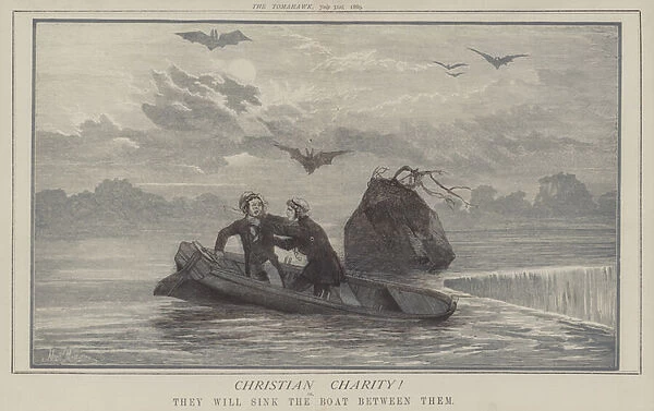 Christian Charity! or, They Will Sink the Boat between Them (colour litho)