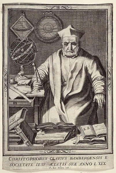 Christopher Clavius (1537-1612) Aged 69, published by Jean Le Clerc, c
