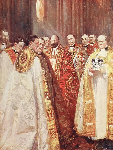 The Church and the Coronation of King George V. The Archbishops of Canterbury and York and other prominent prelates. From The Illustrated London News, 1910
