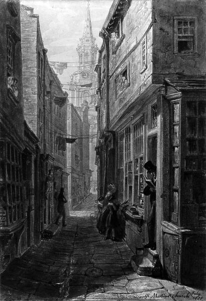 Church Lane near St. Martins in the Fields London, 1828 (lithograph)