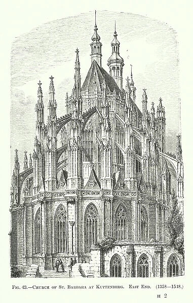 Church of St Barbara at Kuttenberg, East End, 1358-1548 (engraving)