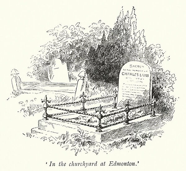 In the churchyard at Edmonton (litho)