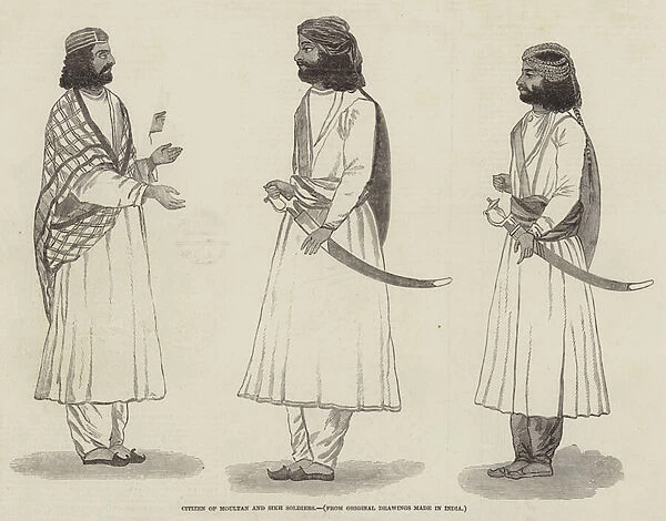 Citizen of Moultan and Sikh Soldiers (engraving)