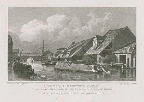 City Basin on the Regents Canal. (engraving)
