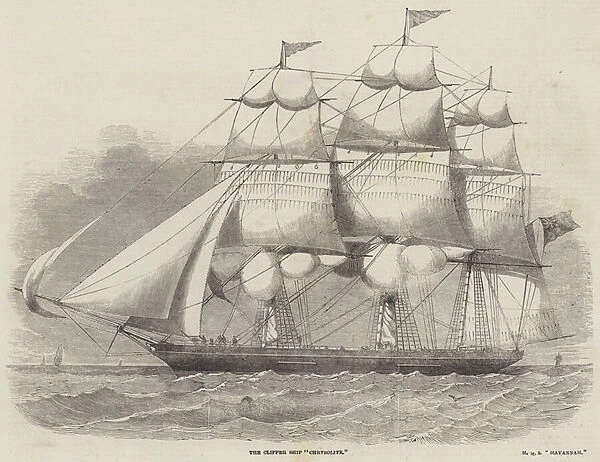The Clipper Ship 'Chrysolite'(engraving)