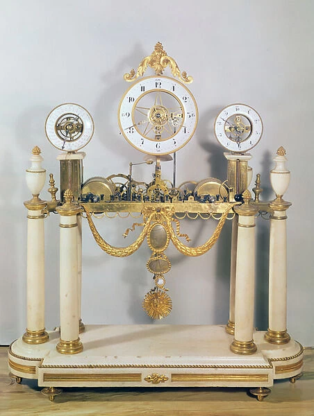 Clock, 1795 (gold, marble & bronze)