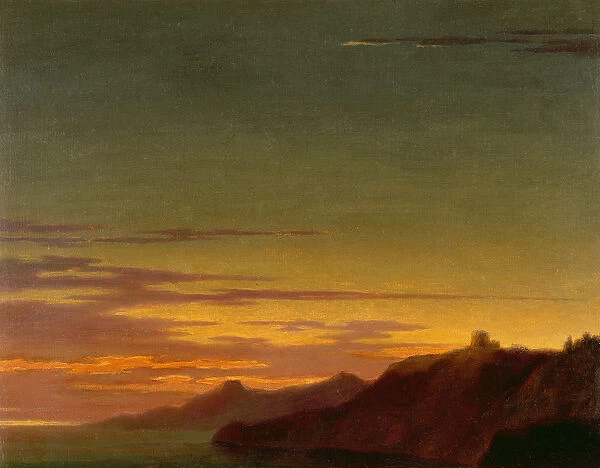 Close of the Day: Sunset on the Coast, c. 1768-75 (oil over graphite on laid paper)