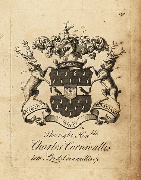 Coat of arms of the Right Honourable Charles Cornwallis, Lord Cornwallis, 4th Baron Cornwallis, 1675-1721