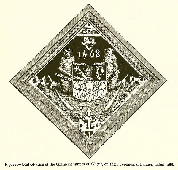 Coat-of-arms of the Grain-measurers of Ghent (engraving)